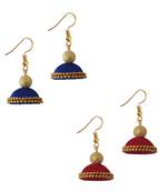 Multicolor combo silk thread earrings
