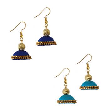 Multicolor combo silk thread earrings 1