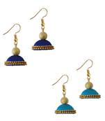 Multicolor combo silk thread earrings