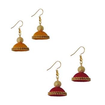 Multicolor combo silk thread earrings 1