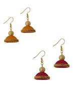 Multicolor combo silk thread earrings