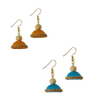 Multicolor combo silk thread earrings 1