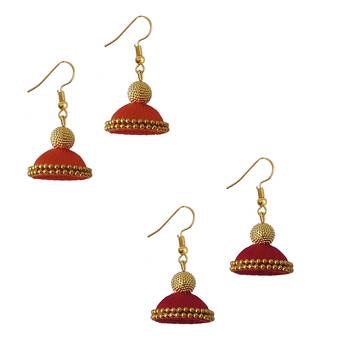 Multicolor combo silk thread earrings 1