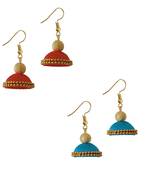 Multicolor combo silk thread earrings