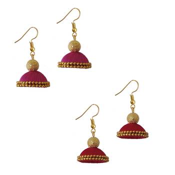 Multicolor combo silk thread earrings 1