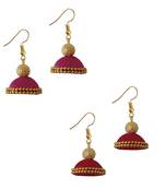 Multicolor combo silk thread earrings