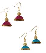 Multicolor combo silk thread earrings