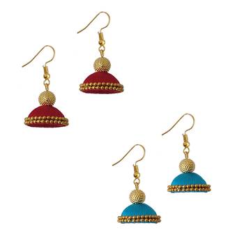 Multicolor combo silk thread earrings 1