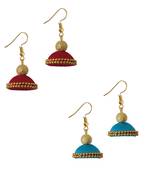 Multicolor combo silk thread earrings