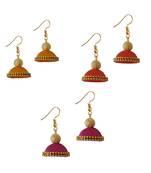 Multicolor combo silk thread earrings