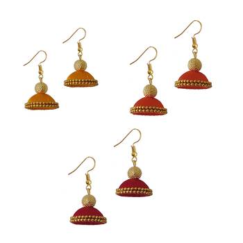 Multicolor combo silk thread earrings 1