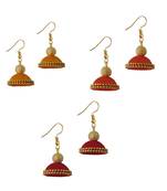 Multicolor combo silk thread earrings