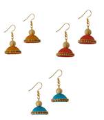 Multicolor combo silk thread earrings