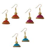Multicolor combo silk thread earrings