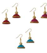 Multicolor combo silk thread earrings