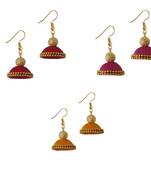 Multicolor combo silk thread earrings