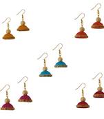 Multicolor combo silk thread earrings