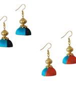 Multicolor combo silk thread earrings