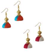 Multicolor combo silk thread earrings