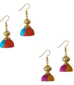 Multicolor combo silk thread earrings