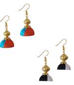 Multicolor combo silk thread earrings