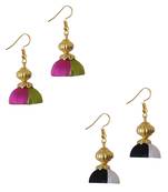 Multicolor combo silk thread earrings