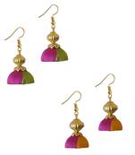 Multicolor combo silk thread earrings