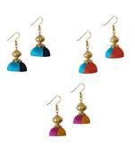 Multicolor combo silk thread earrings