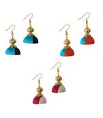Multicolor combo silk thread earrings