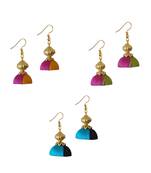 Multicolor combo silk thread earrings