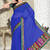 Blue Faux chiffon saree with blouse
