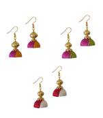 Multicolor combo silk thread earrings