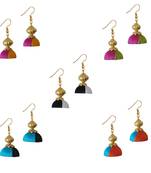 Multicolor combo silk thread earrings