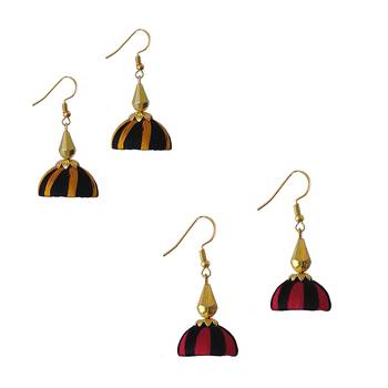 Multicolor combo silk thread earrings 1