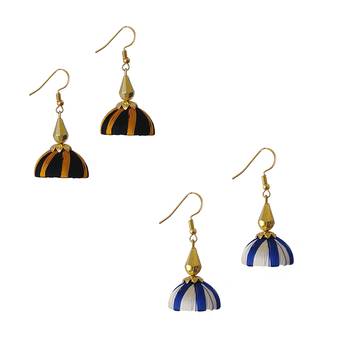 Multicolor combo silk thread earrings 1