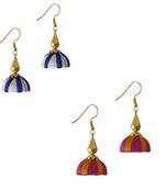 Multicolor combo silk thread earrings