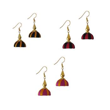 Multicolor combo silk thread earrings 1