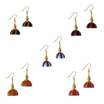 Multicolor combo silk thread earrings 1