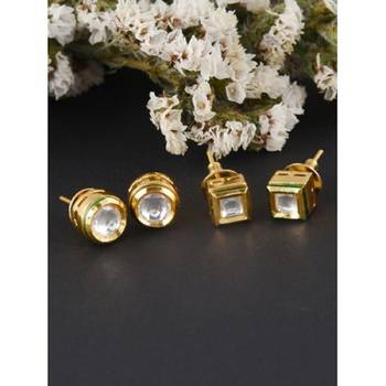 Set Of 2 Pair  Kundan Earrings 1