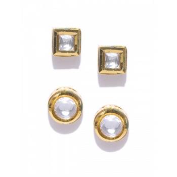 Set Of 2 Pair  Kundan Earrings 2