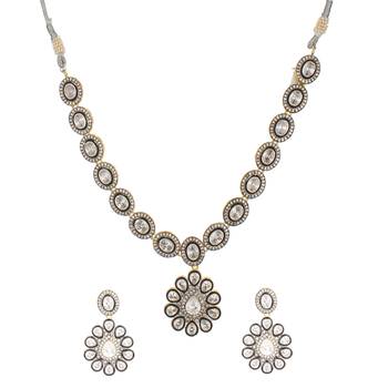 Silver Cubic Zirconia Designer Victoria Necklace Sets 3