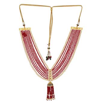 Designer Partywear Red Onyx Designer Long Necklace Sets 2