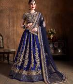 Navy Blue Silk Lehenga Choli Set