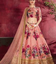 Hypnotizing Peach Pearl Dori And Sequins Embroidered Art Silk Lehenga Choli For Bride