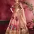Hypnotizing Peach Pearl, Dori and Sequins Embroidered Art Silk Fabric Lehenga choli for bride