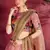 Hypnotizing Peach Pearl, Dori and Sequins Embroidered Art Silk Fabric Lehenga choli for bride