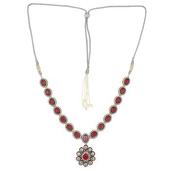 Maroon Victoria Cubic Zirconia Necklace Sets 2