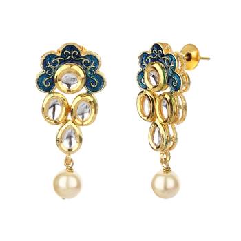 Blue Kundan  Agate Necklace Sets 3