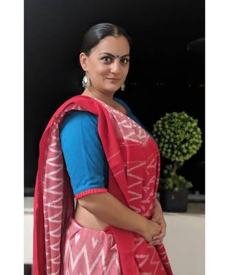 BLUE embroidered handloom cotton readymade blouse 2