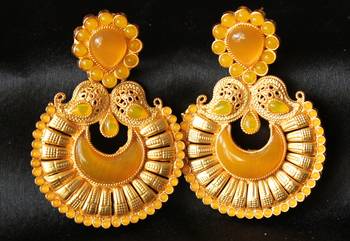 Gorgeous Matte Finish Bali Royal Yellow Earrings 1